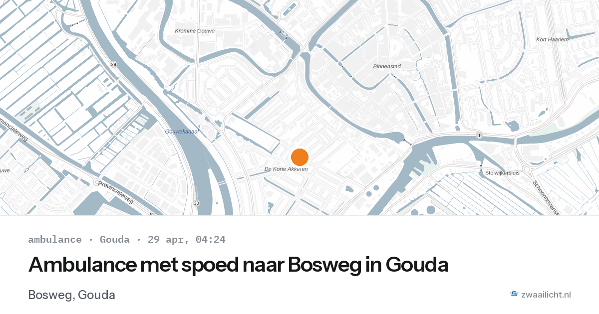 Ambulance met spoed naar Bosweg in Gouda — 29 apr 2026