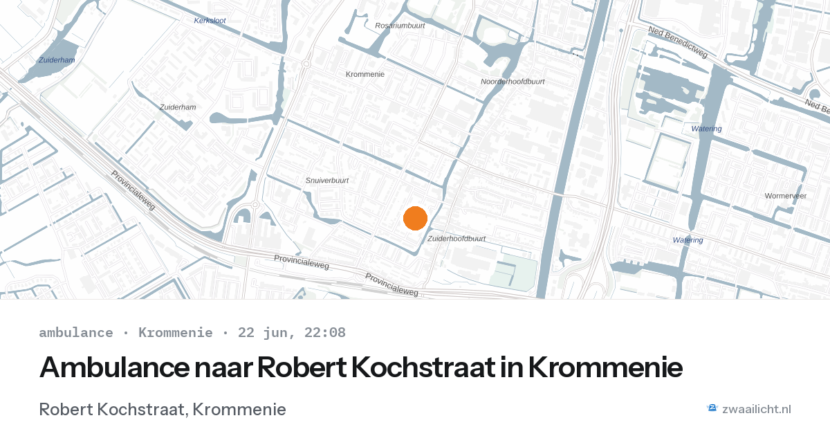 Ambulance naar Robert Kochstraat in Krommenie — 22 jun 2026