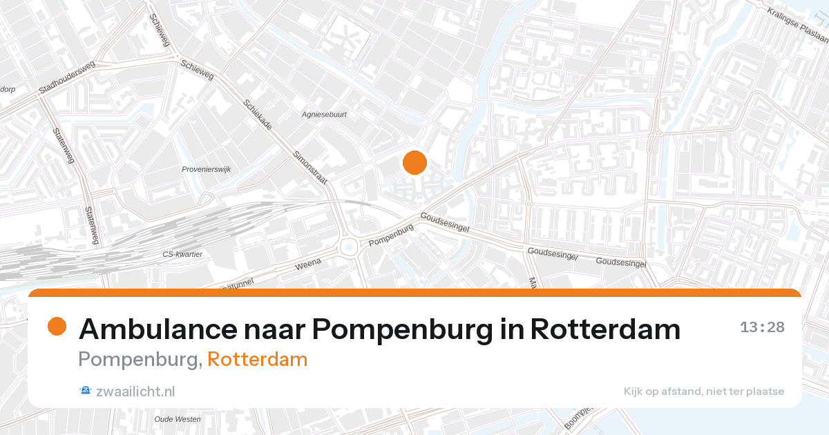 Ambulance naar Pompenburg in Rotterdam — 26 aug 2026