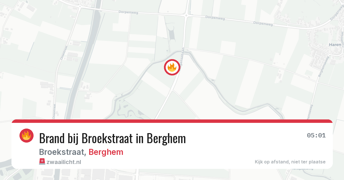 Brand bij Broekstraat in Berghem — 27 mrt 2026