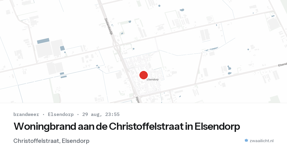 Woningbrand aan de Christoffelstraat in Elsendorp — 29 aug 2026