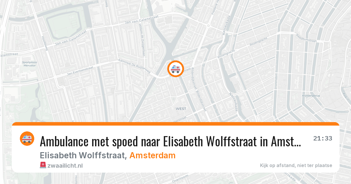 Ambulance met spoed naar Elisabeth Wolffstraat in Amsterdam — 22 jun 2026