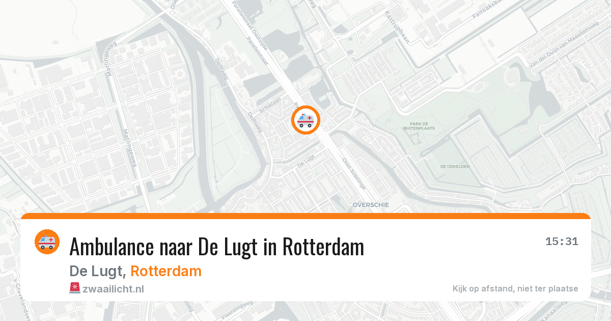 Ambulance naar De Lugt in Rotterdam — 14 aug 2026