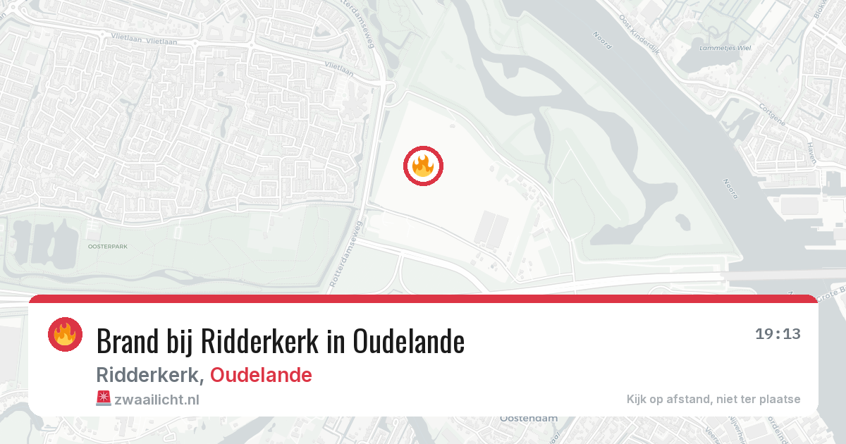 Brand bij Ridderkerk in Oudelande — 10 aug 2026