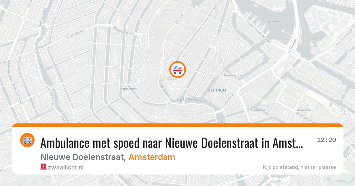 Ambulance met spoed naar Nieuwe Doelenstraat in Amsterdam — 14 aug 2026