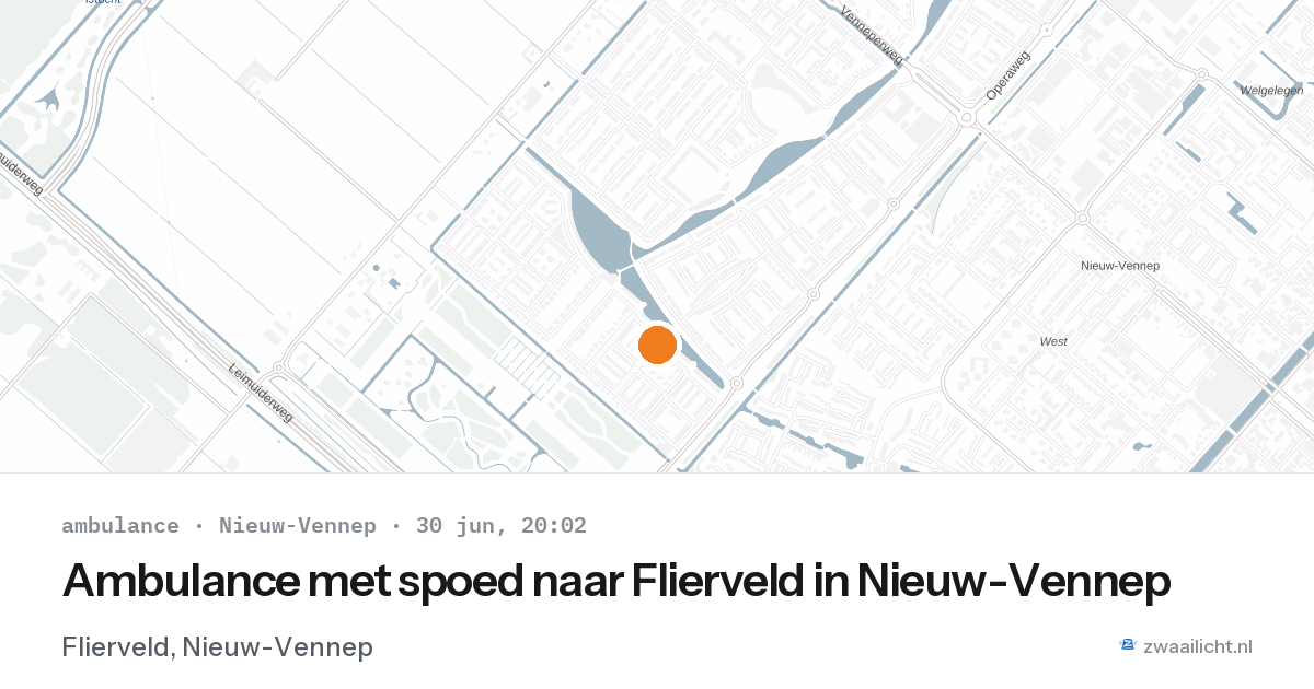 Ambulance met spoed naar Flierveld in Nieuw-Vennep — 30 jun 2026
