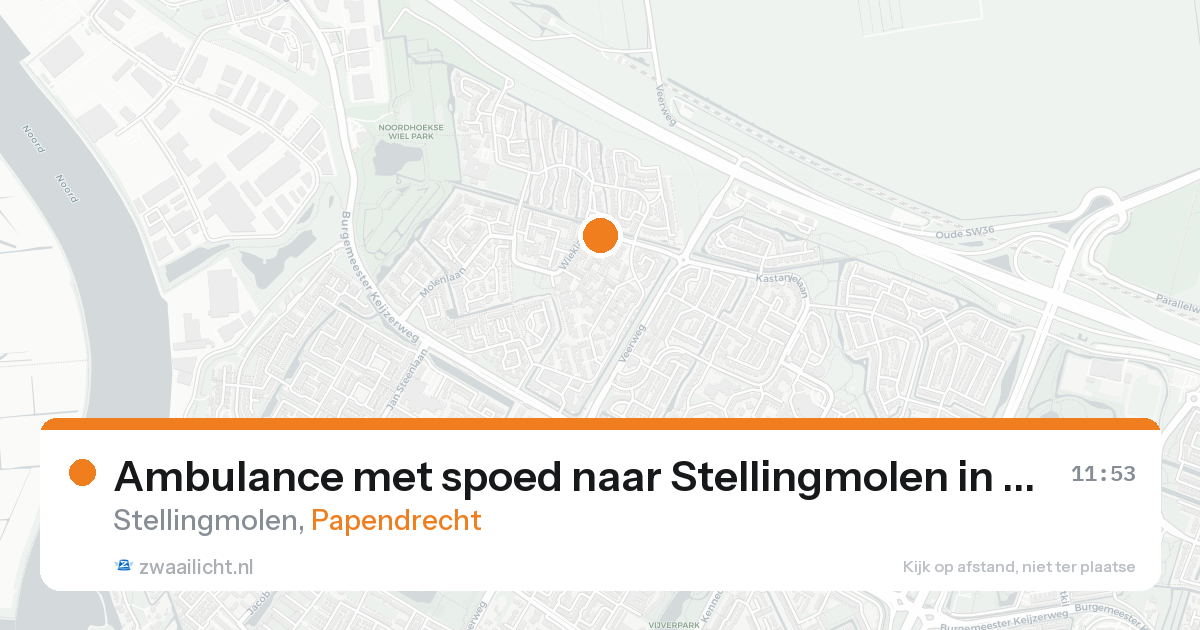 Ambulance met spoed naar Stellingmolen in Papendrecht — 23 aug 2026