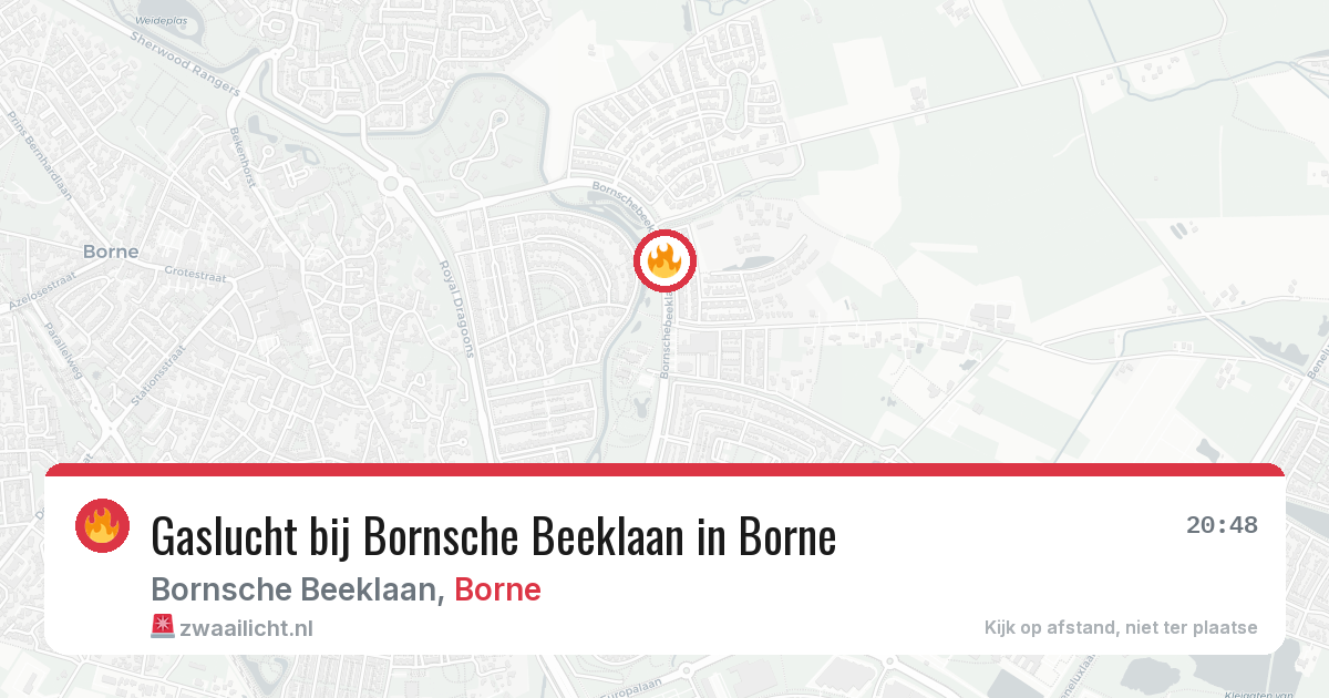Gaslucht bij Bornsche Beeklaan in Borne — 12 aug 2026