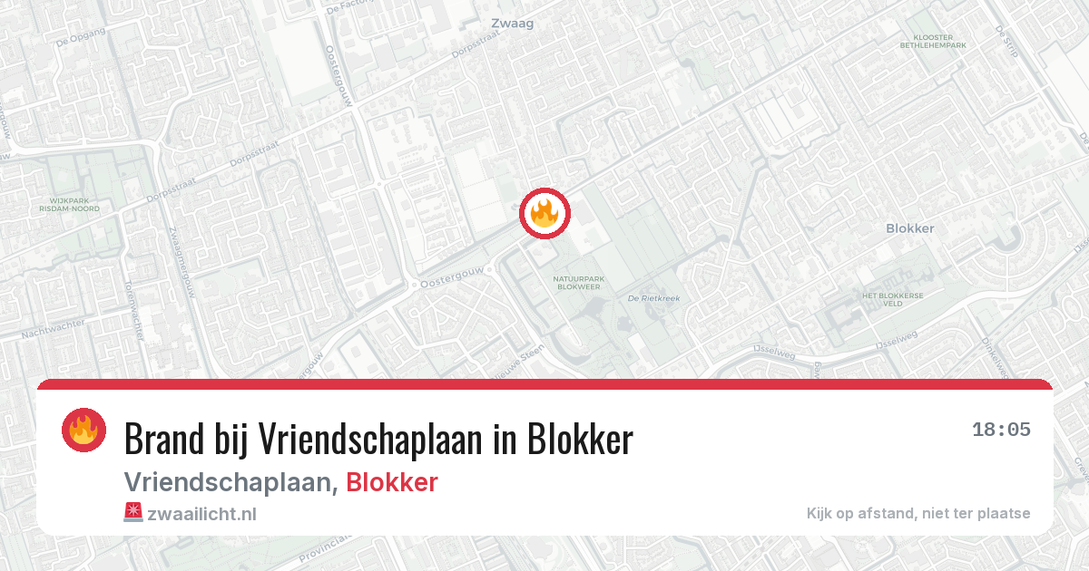 Brand bij Vriendschaplaan in Blokker — 23 mrt 2026