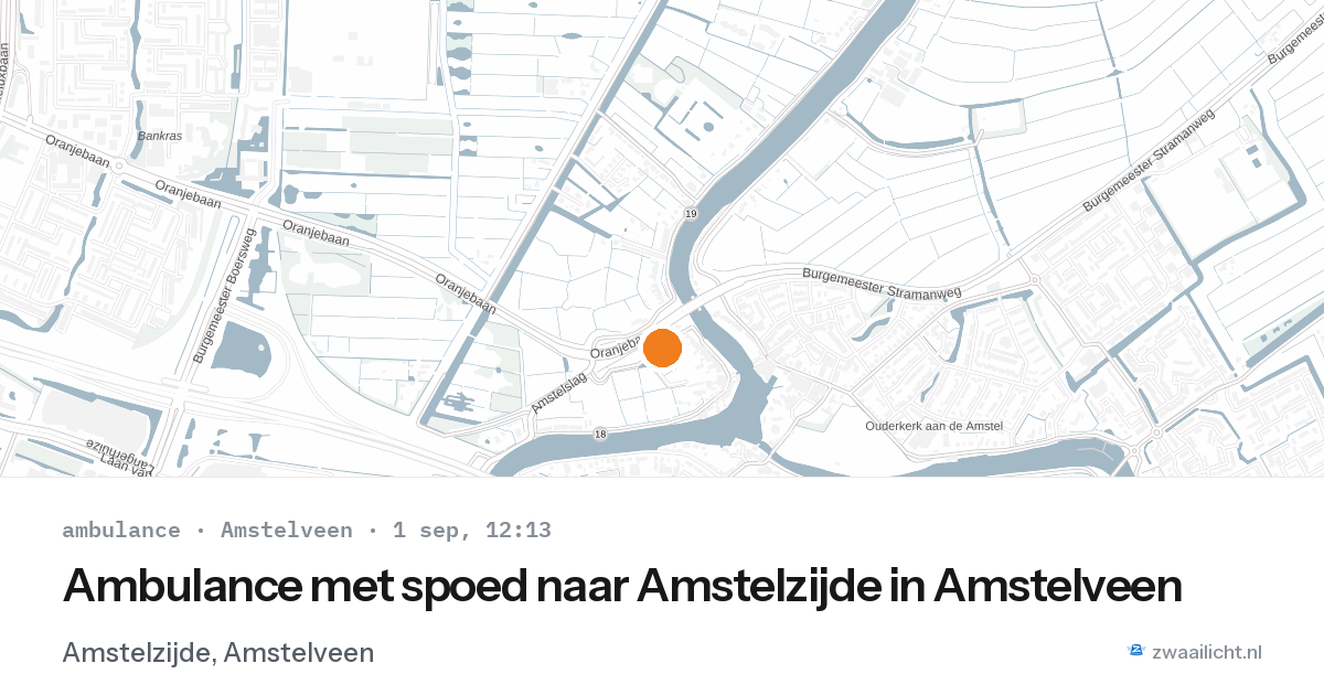 Ambulance met spoed naar Amstelzijde in Amstelveen — 1 sep 2026