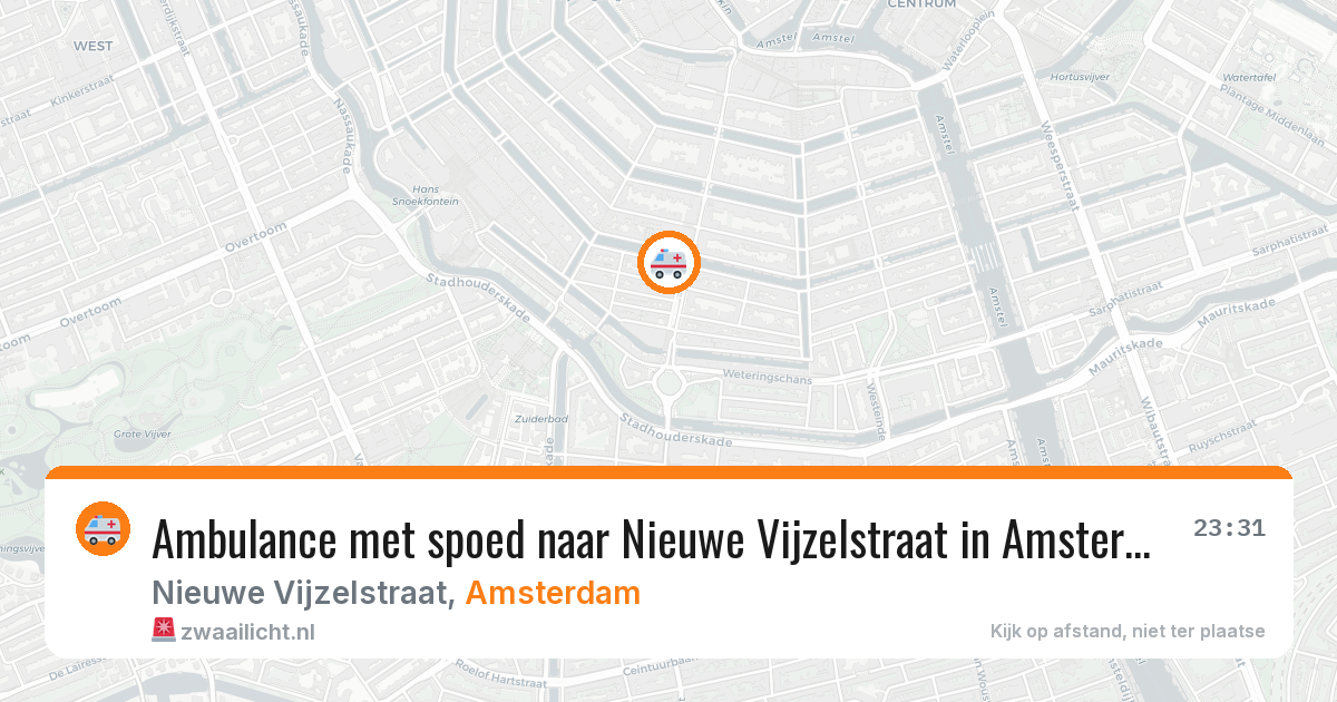 Ambulance met spoed naar Nieuwe Vijzelstraat in Amsterdam — 24 jun 2026