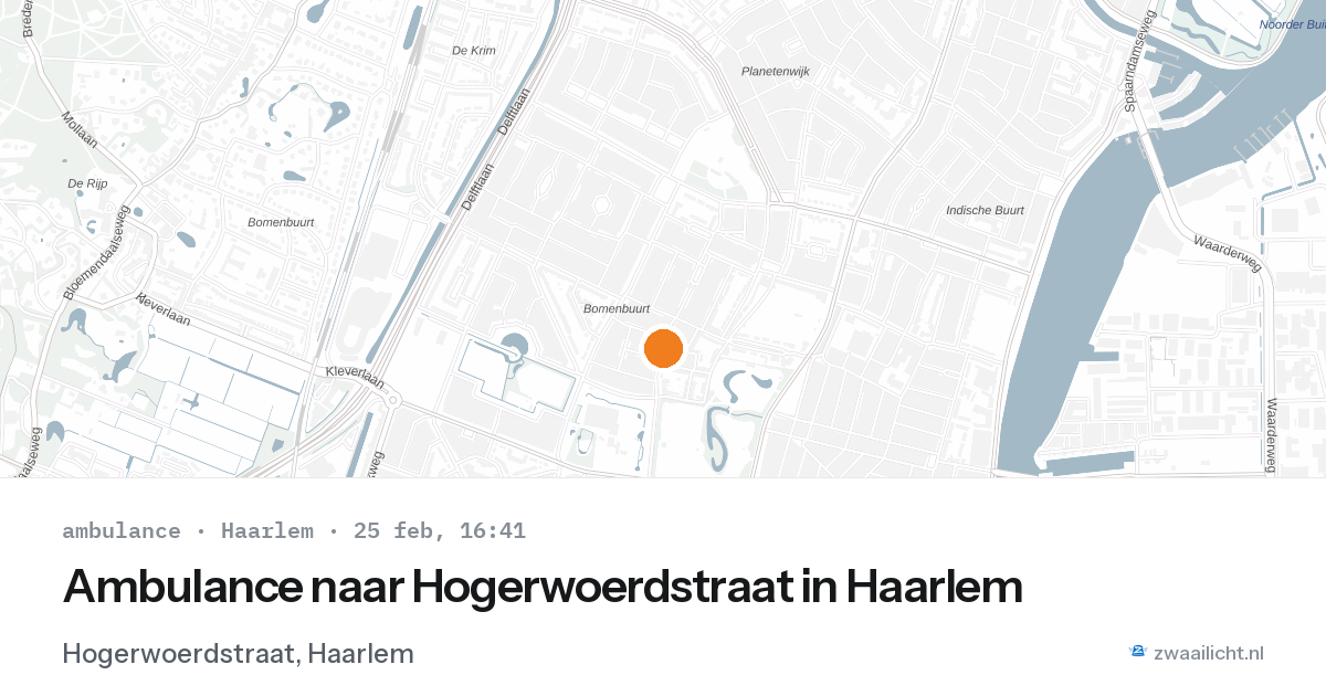 Ambulance naar Hogerwoerdstraat in Haarlem — 25 feb 2026