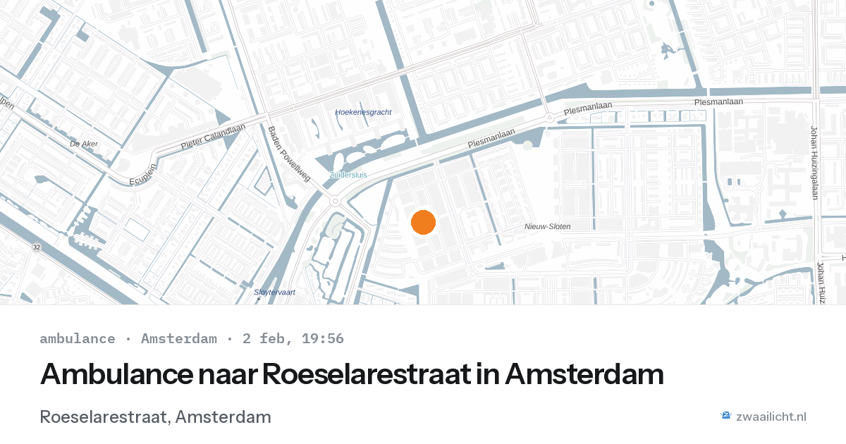 Ambulance naar Roeselarestraat in Amsterdam — 2 feb 2026