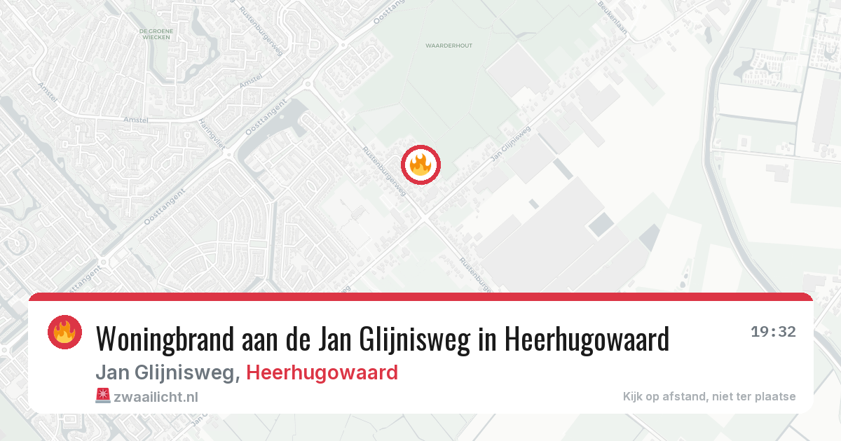 Woningbrand aan de Jan Glijnisweg in Heerhugowaard — 7 aug 2026