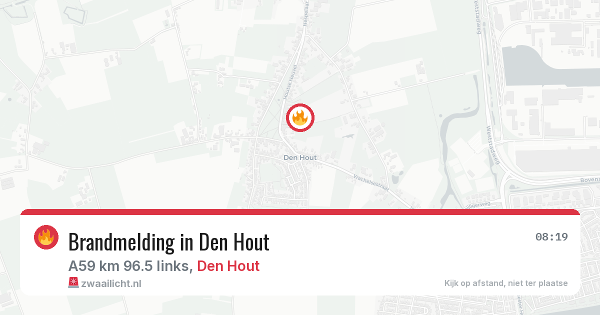 Brandmelding in Den Hout — 7 aug 2026