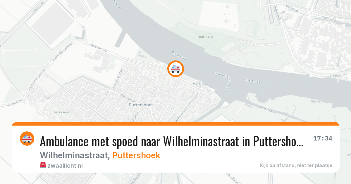 Ambulance met spoed naar Wilhelminastraat in Puttershoek — 11 mei 2026