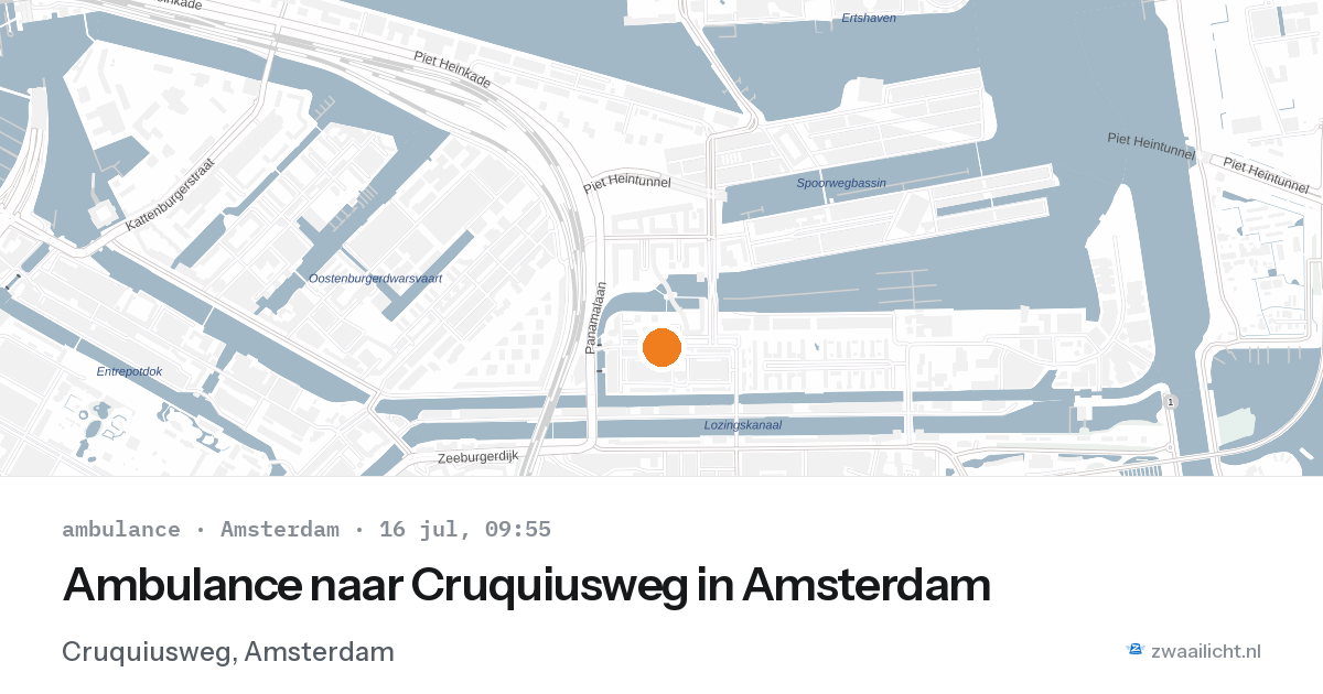 Ambulance naar Cruquiusweg in Amsterdam — 16 jul 2026