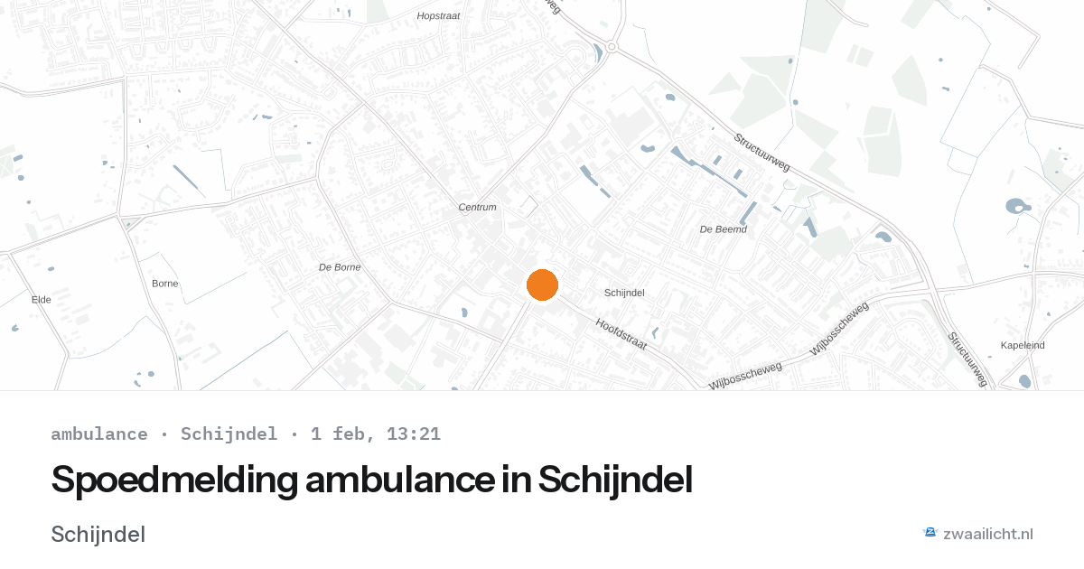 Spoedmelding ambulance in Schijndel — 1 feb 2026