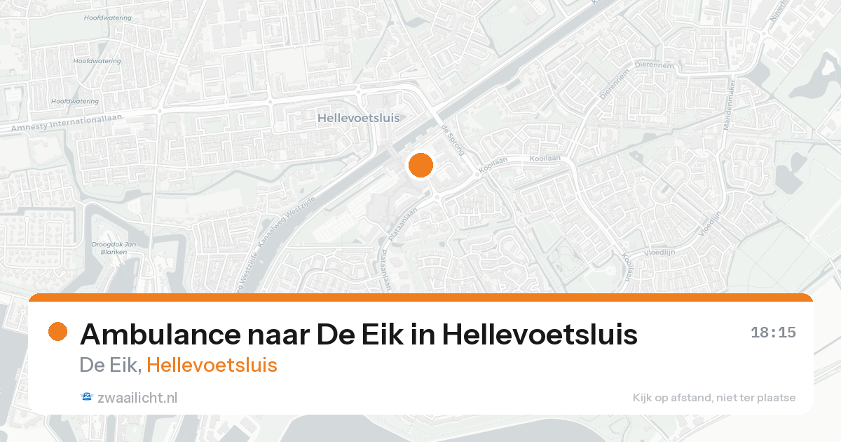 Ambulance naar De Eik in Hellevoetsluis — 15 aug 2026