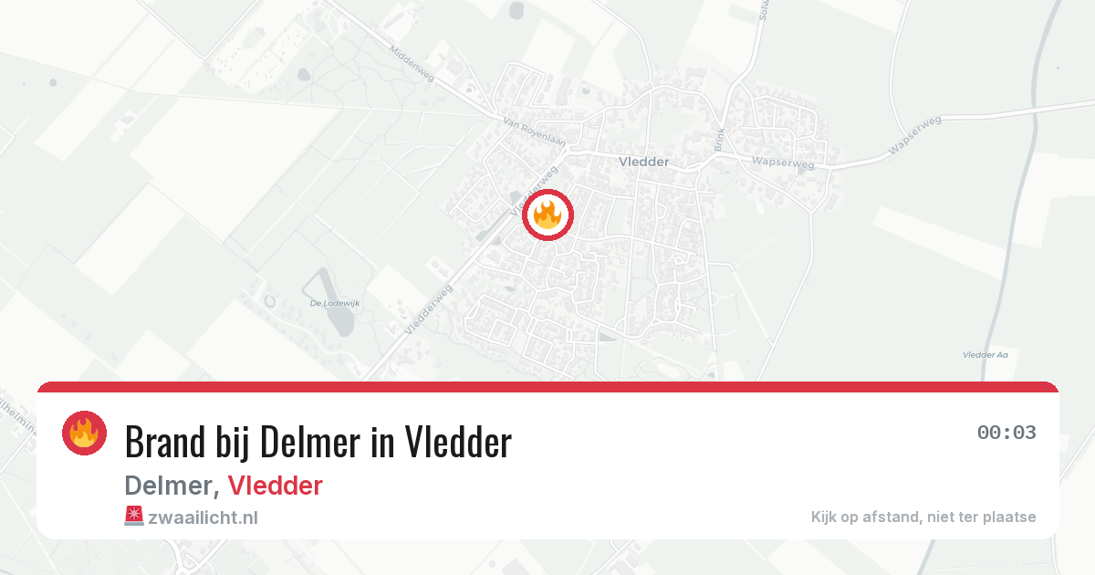Brand bij Delmer in Vledder — 8 mrt 2026