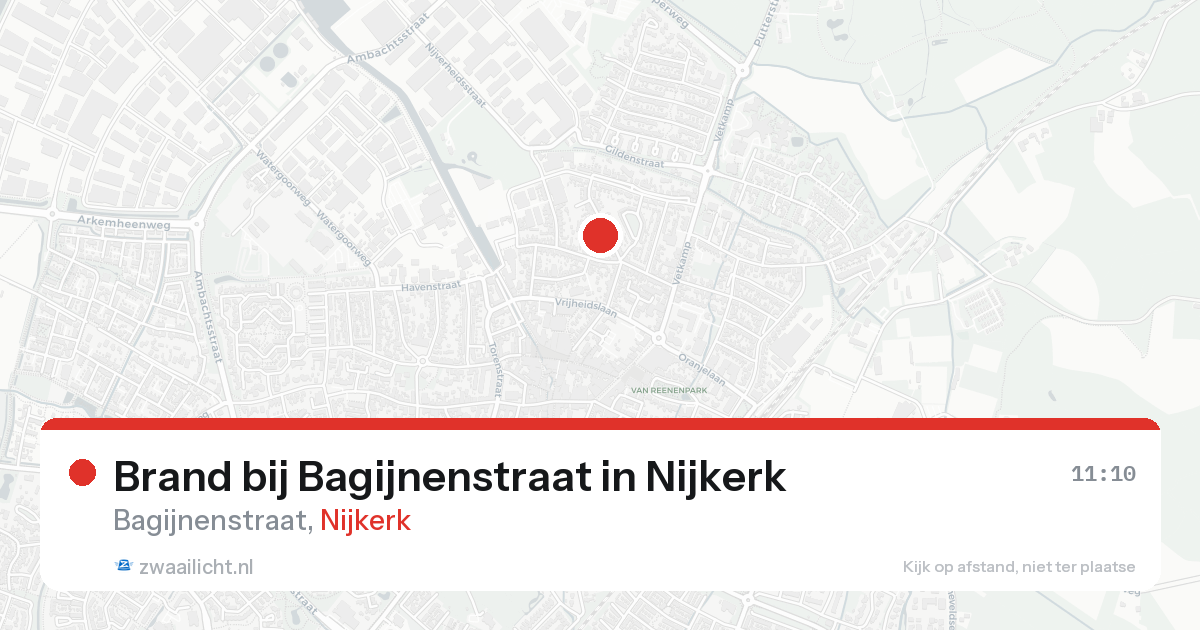 Brand bij Bagijnenstraat in Nijkerk — 18 aug 2026