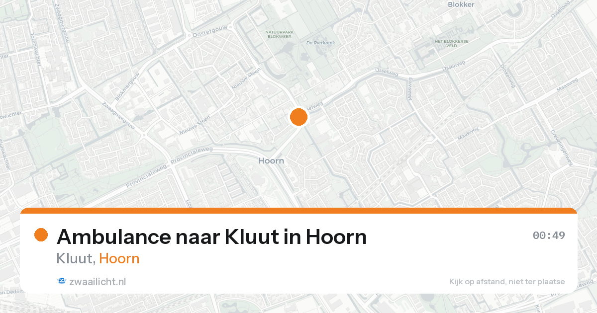 Ambulance naar Kluut in Hoorn — 15 aug 2026
