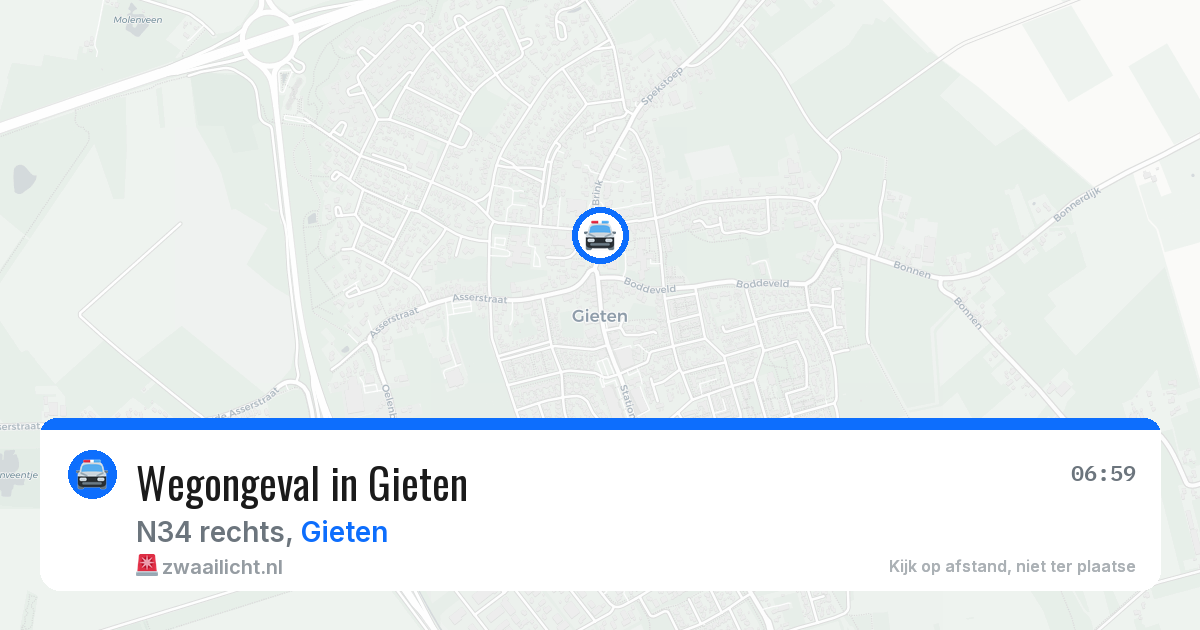 Wegongeval in Gieten — 18 mei 2026
