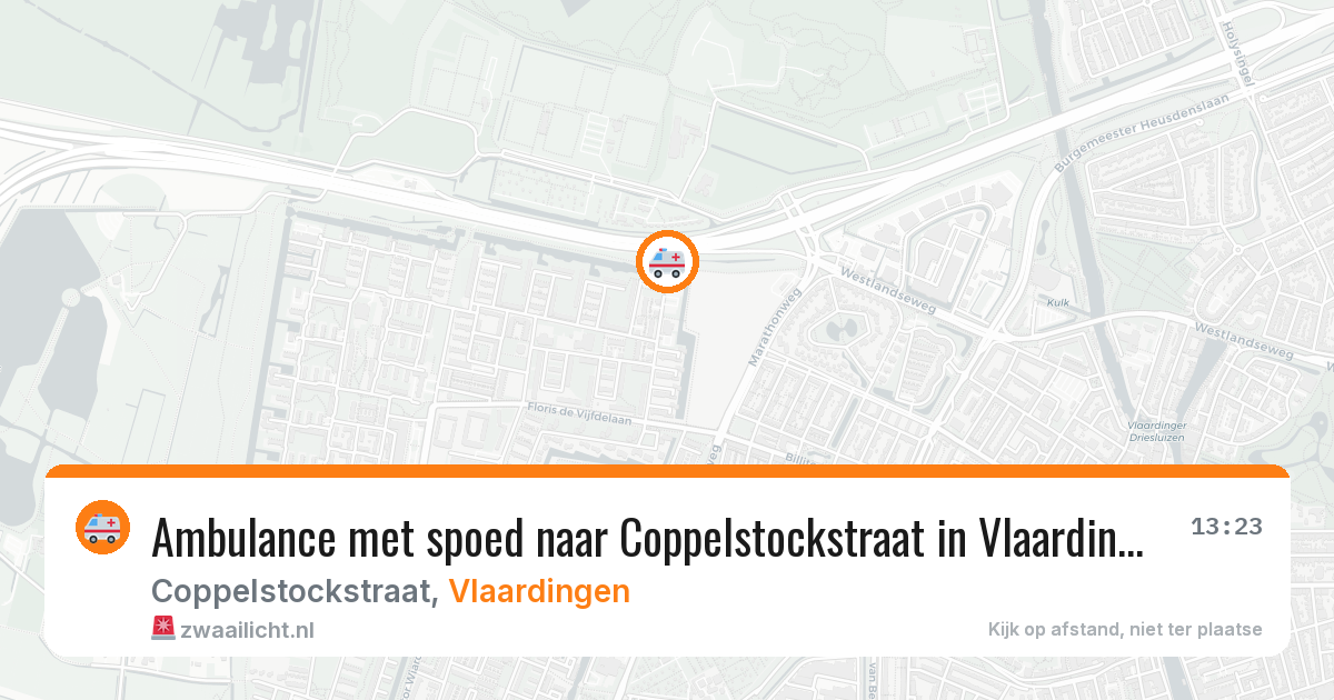 Ambulance met spoed naar Coppelstockstraat in Vlaardingen — 1 aug 2026