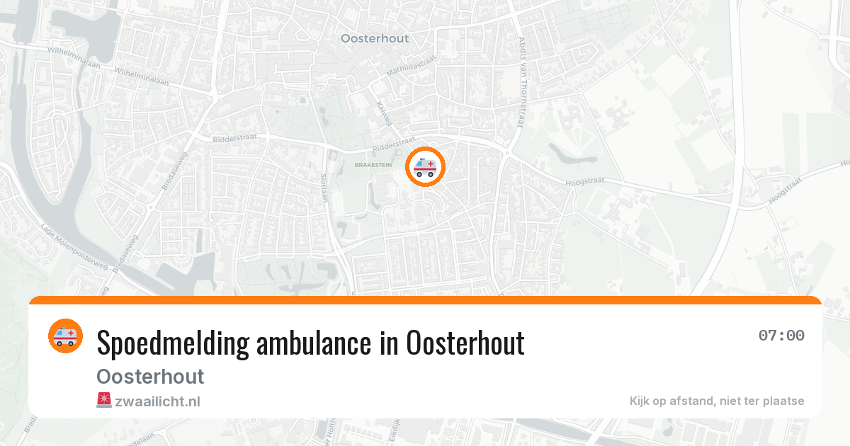 Spoedmelding ambulance in Oosterhout — 13 aug 2026
