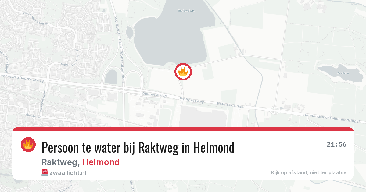 Persoon te water bij Raktweg in Helmond — 13 jul 2026