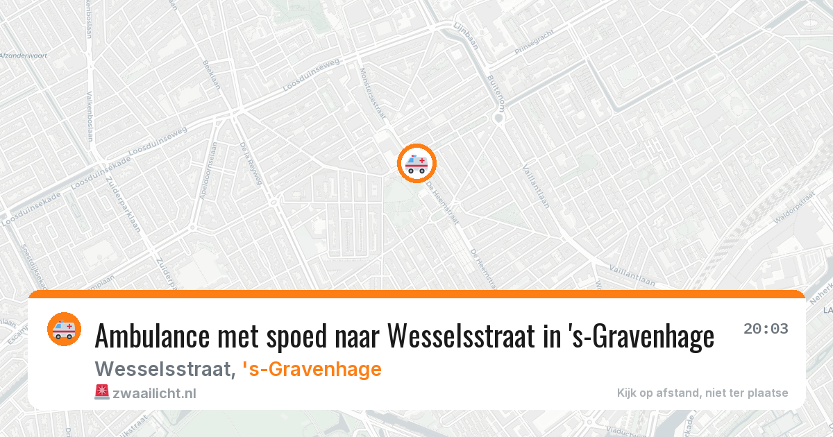 Ambulance met spoed naar Wesselsstraat in 's-Gravenhage — 5 apr 2026