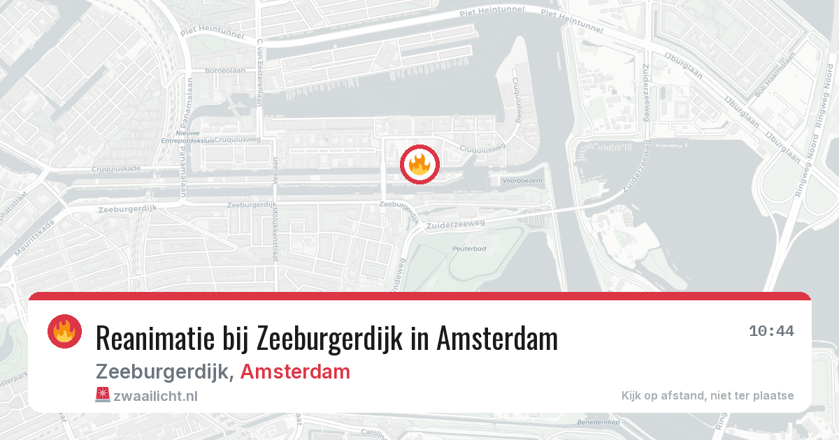 Reanimatie bij Zeeburgerdijk in Amsterdam — 18 mei 2026