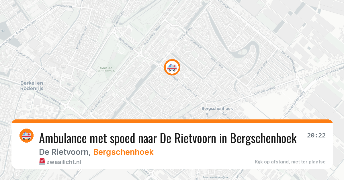 Ambulance met spoed naar De Rietvoorn in Bergschenhoek — 27 mrt 2026