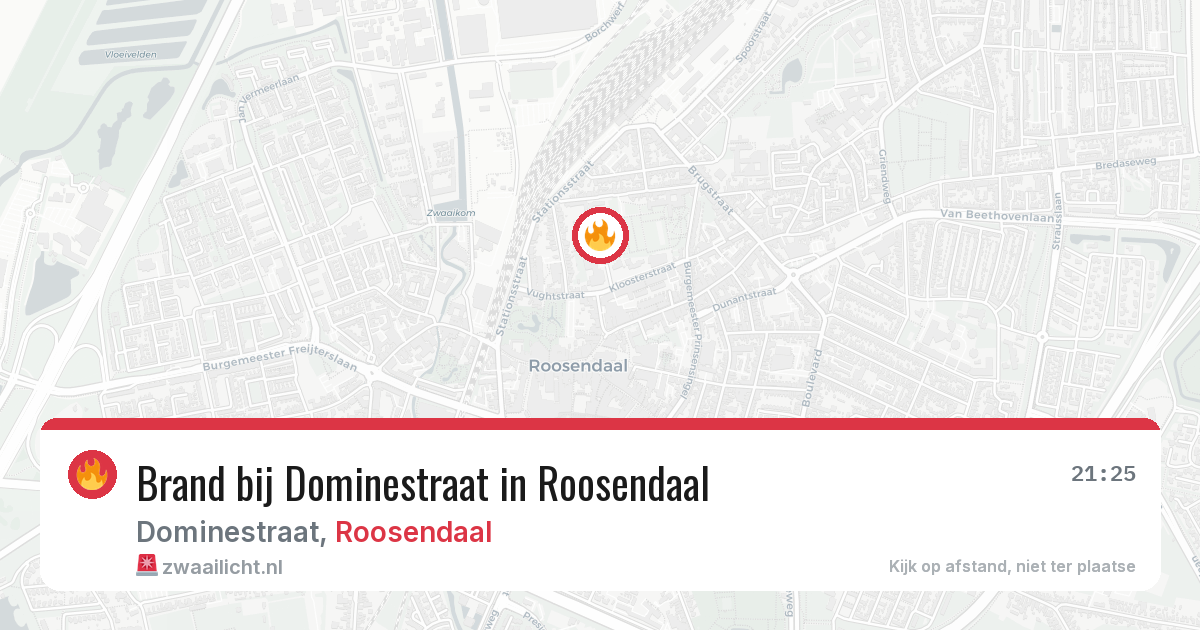Brand bij Dominestraat in Roosendaal — 22 mei 2026