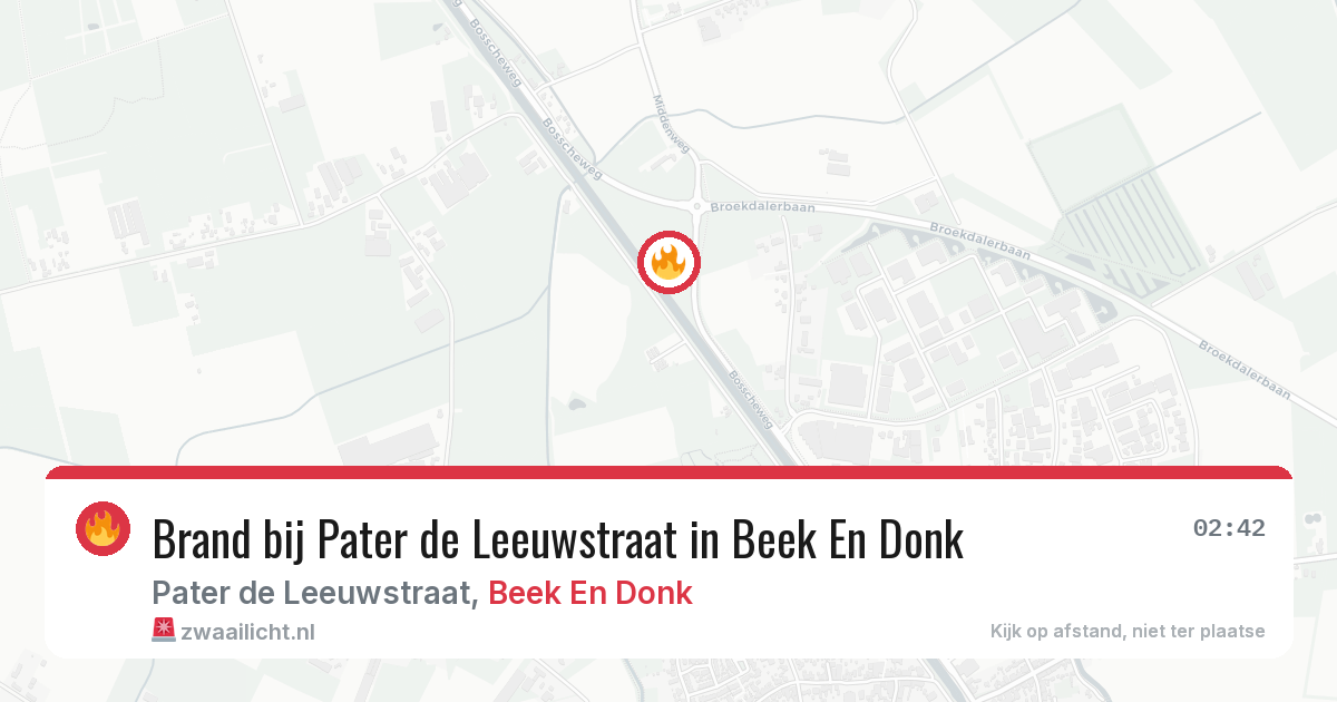 Brand bij Pater de Leeuwstraat in Beek En Donk — 17 jul 2026