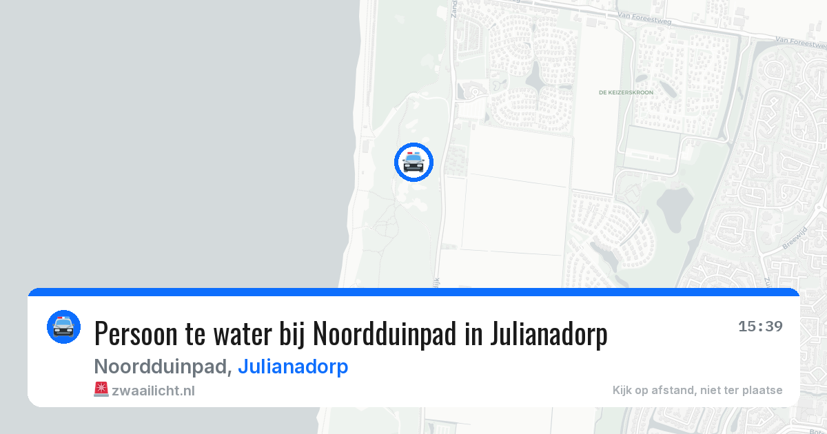 Persoon te water bij Noordduinpad in Julianadorp — 28 jul 2026