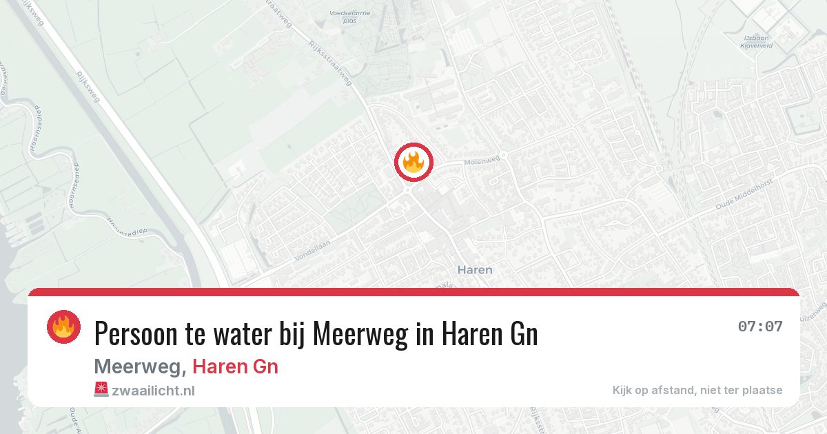 Persoon te water bij Meerweg in Haren Gn — 20 mei 2026