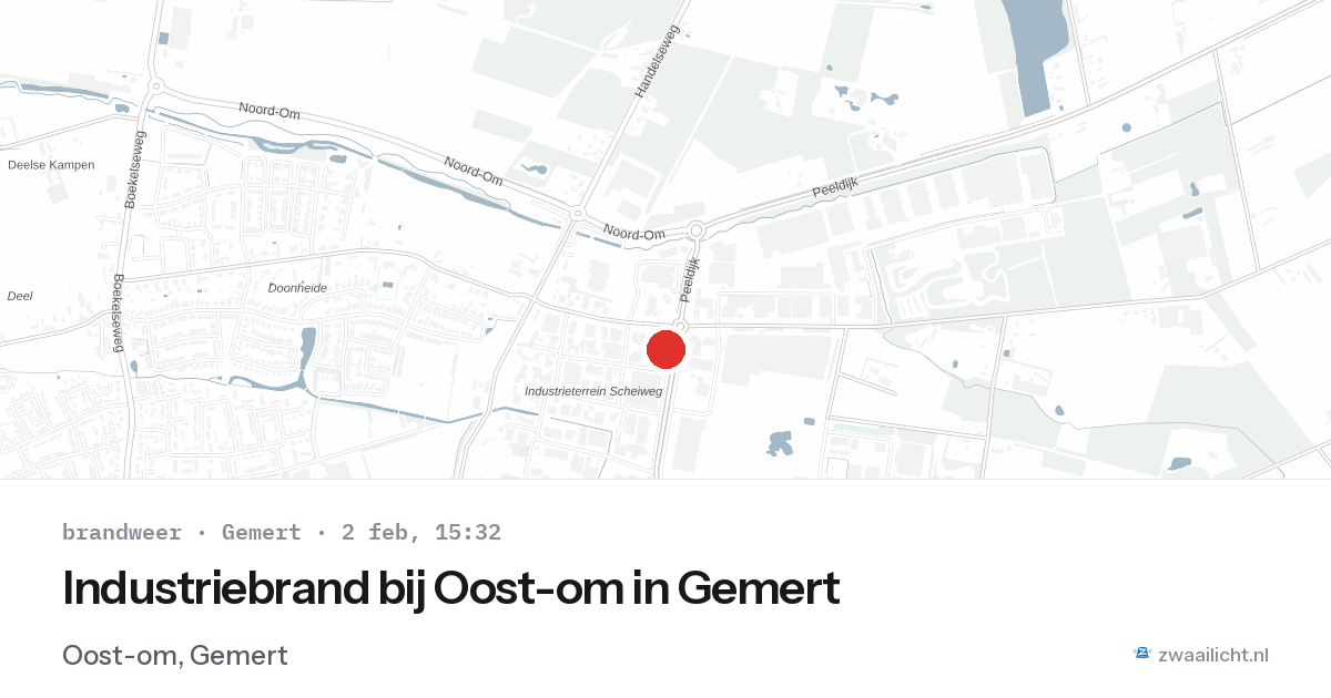 Industriebrand bij Oost-om in Gemert — 2 feb 2026