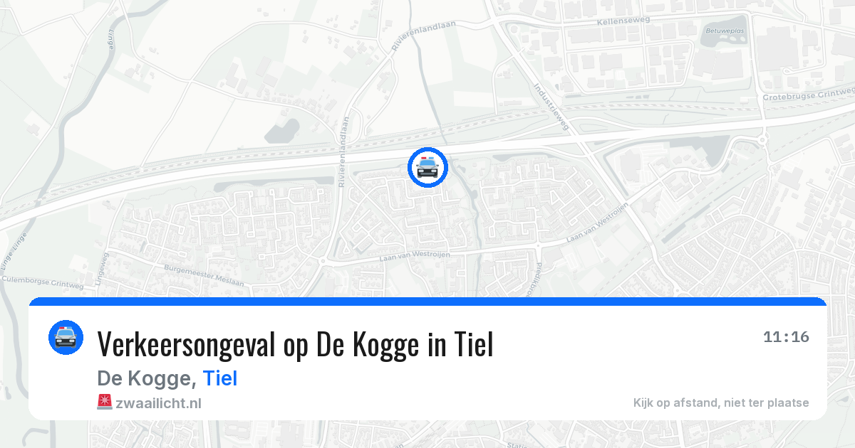 Verkeersongeval op De Kogge in Tiel — 9 aug 2026