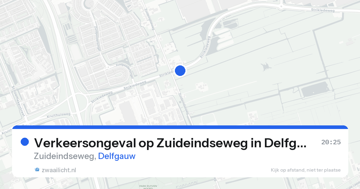 Verkeersongeval op Zuideindseweg in Delfgauw — 17 aug 2026