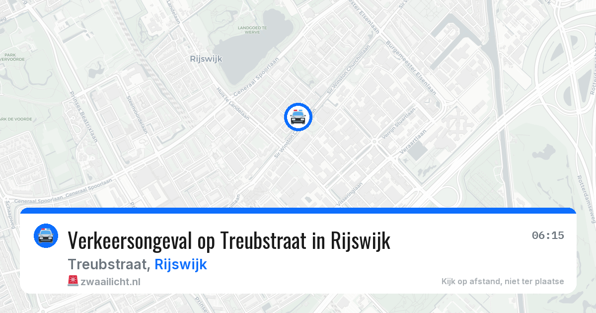 Verkeersongeval op Treubstraat in Rijswijk — 21 jun 2026