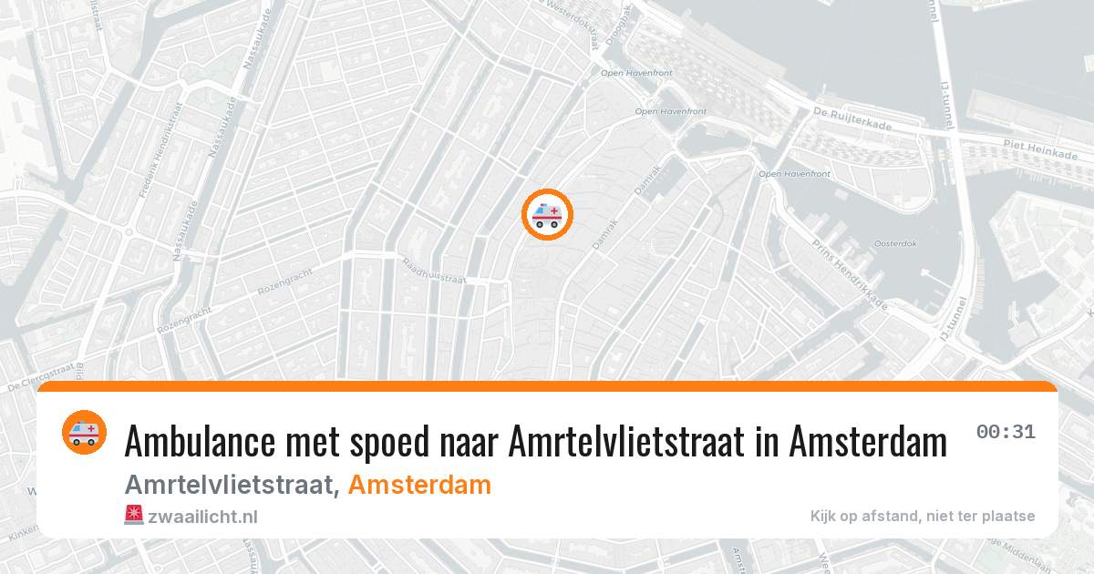 Ambulance met spoed naar Amrtelvlietstraat in Amsterdam — 21 jun 2026