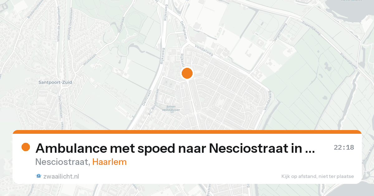 Ambulance met spoed naar Nesciostraat in Haarlem — 1 jun 2026