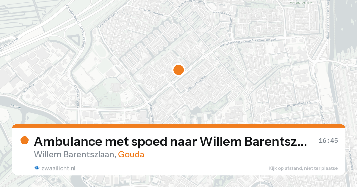 Ambulance met spoed naar Willem Barentszlaan in Gouda — 25 aug 2026