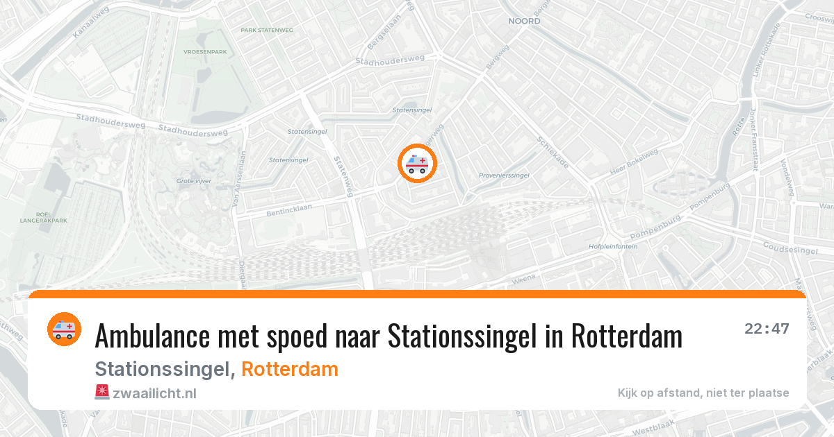 Ambulance met spoed naar Stationssingel in Rotterdam — 13 aug 2026