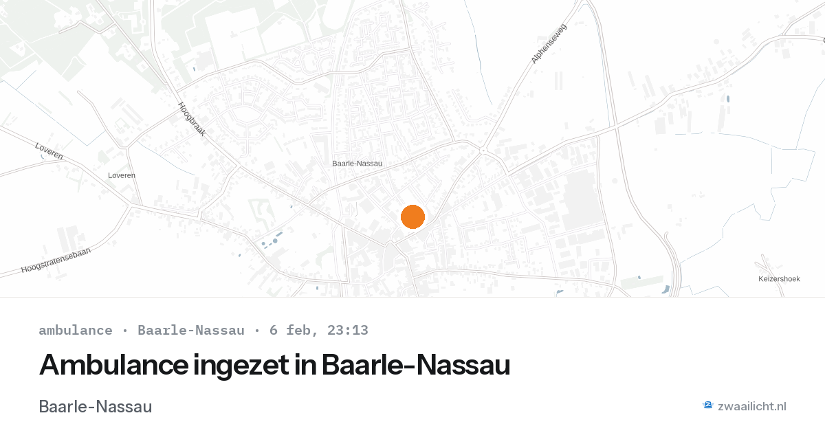 Ambulance ingezet in Baarle-Nassau — 6 feb 2026