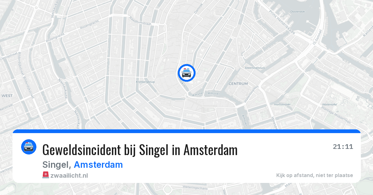 Geweldsincident bij Singel in Amsterdam — 2 apr 2026