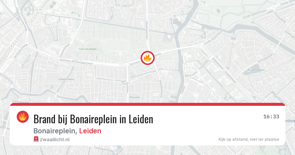 Brand bij Bonaireplein in Leiden — 6 jul 2026