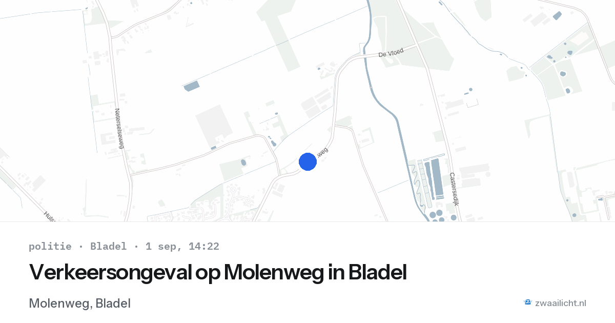 Verkeersongeval op Molenweg in Bladel — 1 sep 2026