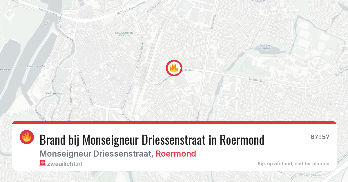 Brand bij Monseigneur Driessenstraat in Roermond — 5 jun 2026